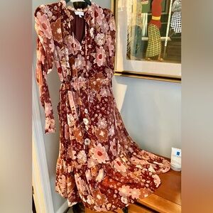 Chic Koko + Mason, Los Angeles Flare Midi Dress 
Size: XS, lined, waist adjust